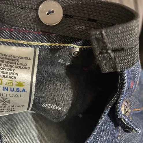 Habitual Blue Medium Wash Straight Leg Low Rise Denim Jeans Women Sz 1