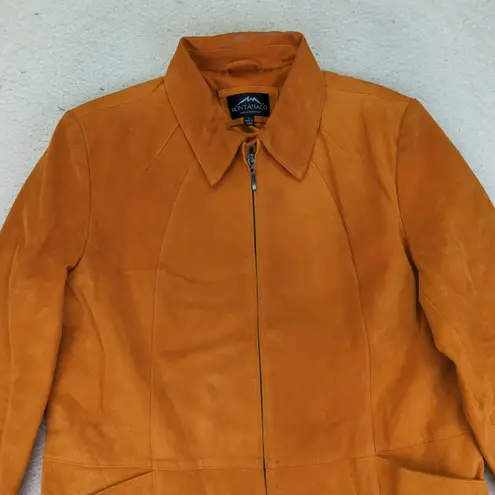 MontanaCo Suede Leather Jacket Women's Full Zip Copper Orange Warm Tone Large
