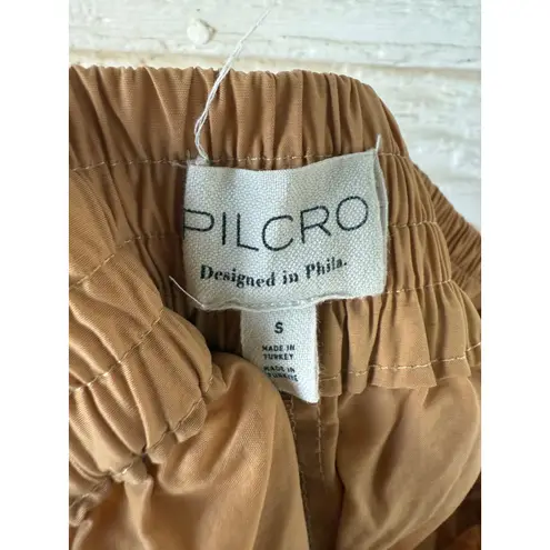 PILCRO Cargo Parachute Pants Drawstring Waist Elastic Ankle Women's Size Small Brown