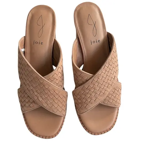 Joie EUC  Leather Heeled Sandals Tan Size 8