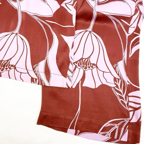 Anthropologie Maeve X  Saria Smocked Wide Leg Pants Lilac Floral Tropical