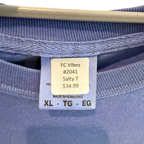 FC Vibes Comfort Colors Salty T Shirt Women's XL Blue Graphic Tee