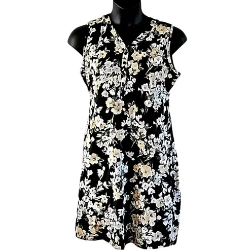 Isaac Mizrahi Live! Regular Floral Printed Henley Tank Dress Size Medium NWOT