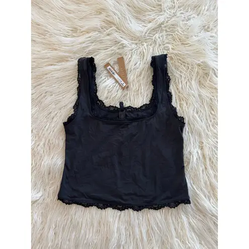 SKIMS Fits Everybody Lace Tank Onyx Size Medium