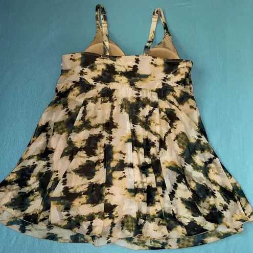 Cacique SWIM BY Fly Away tie dye print style swim dress faux wrap NEW size 28