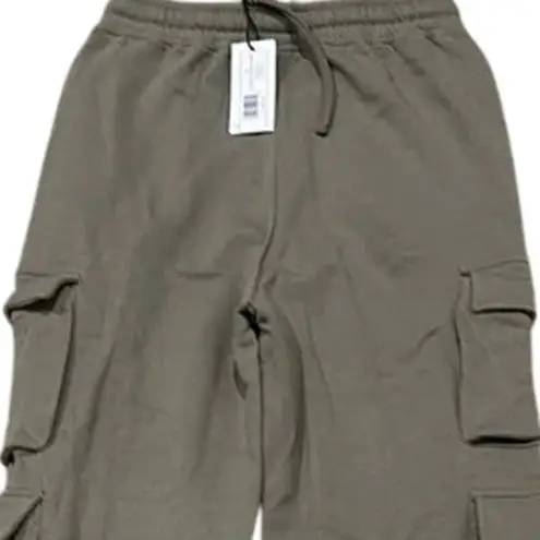 We Wore What NWT Cargo Oversized Baggy Relaxed Fit High Rise Sweat Pants S Stone