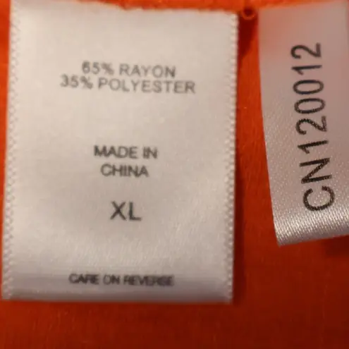 New York and Company Boho Peasant Maxi Skirt Orange Tiered Gauze Hippie Size XL