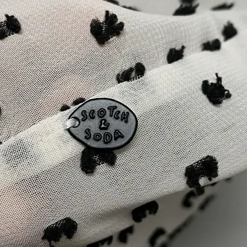 Scotch & Soda Maison Scotch Red Swiss Dot Top Long Sleeve Blouse 3 See Through