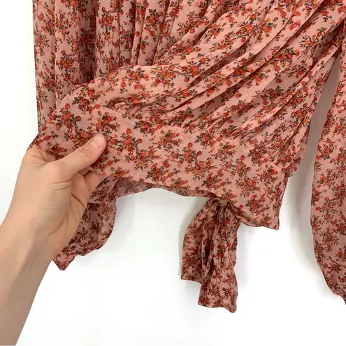 Bardot Cyrus Long Sleeve Smocked Blouse Rose Bloom S?