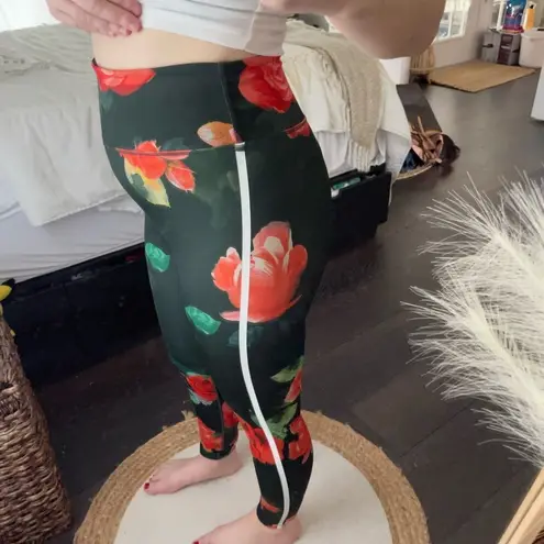 Noli Floral Patterned Striped Leggings