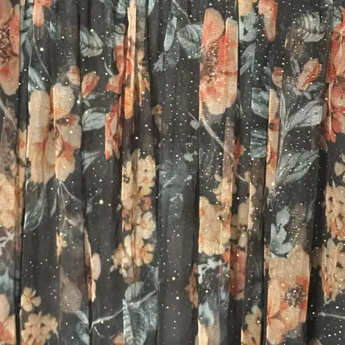 Candalite Vintage Women Dark Floral Whimsigoth Midi Dress Small Fairy Grunge