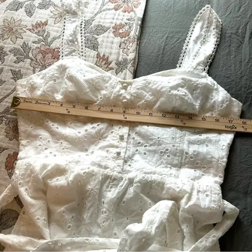 LuLus Sweetest Angel Ivory Eyelet Embroidered Tie