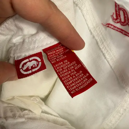 Vintage Echo Unlimited Red Y2K White Low Rise Jeans Size 7