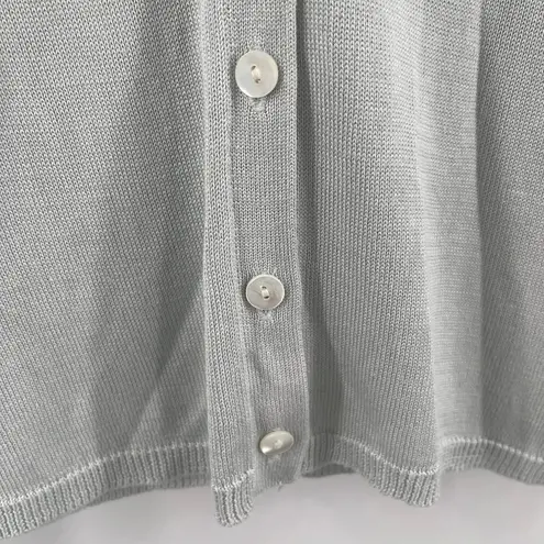 Magaschoni Silk Cardigan Size Small Sweater Classic Light Green Designer Luxury