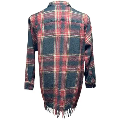 Vintage Breeches Wool Fringe Button Up Plaid Large Black