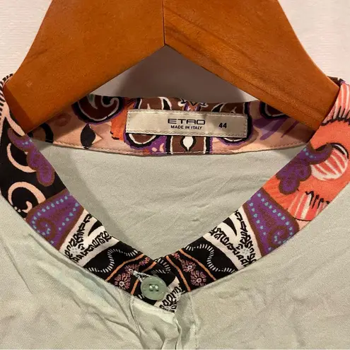 Groovy silk pastel paisley ETRO silk blouse flowy luxury maximalist dreamycore Green Size M
