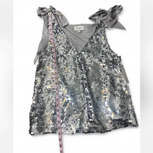 Aura Sequin Shoulder Tie Tank Top