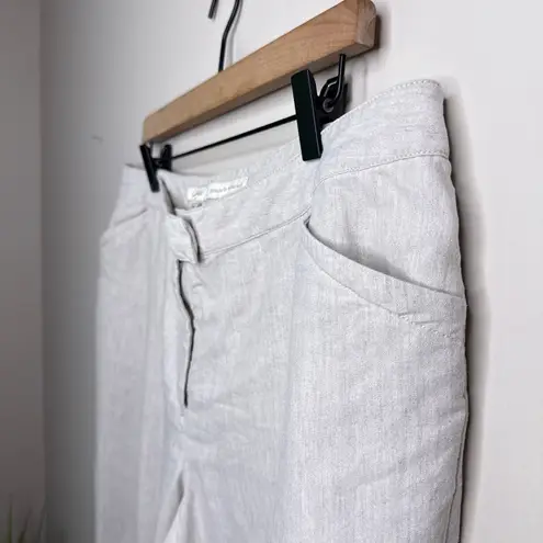 J.Jill Genuine Fit Stretch Linen Ankle Pants Size 18 Beige Summer Resort Beach