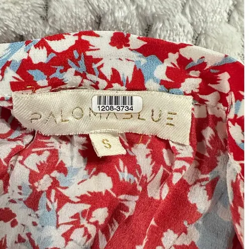 Paloma Blue Alexa Mini Skirt Women's Small Red Blue Silk Ruffle Tiered RTR