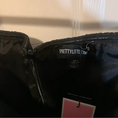 Pretty Little Thing NWT  Satin Corset Bardot Bodycon Dress