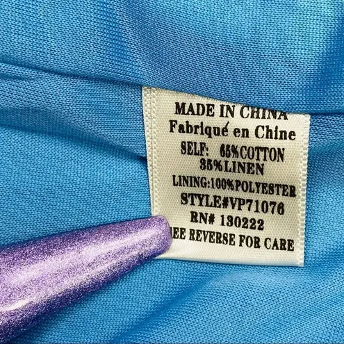 Very J Maui Sunrise Floral Print Flat Front Shorts Large Blue