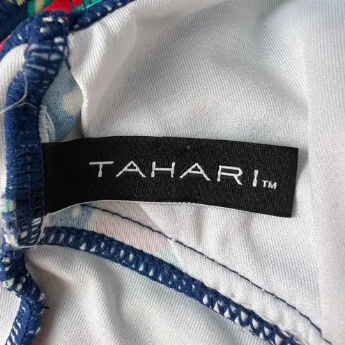 Tahari Womens Bathing Suit Medium Floral Ruffle Tropical Vacation Coastal Beach