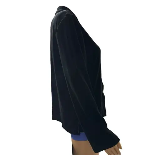 Blair Black Velvet Cropped Button Front Blouse Size Small Whimsygoth Retro Witch