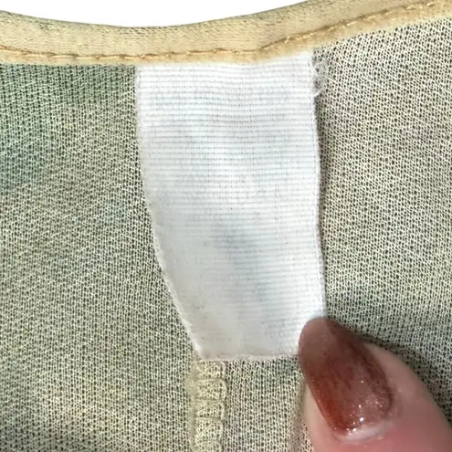 Vintage 90s Beige Pink Green Floral Roses Sheer Coquette Lingerie Dress size L Size L