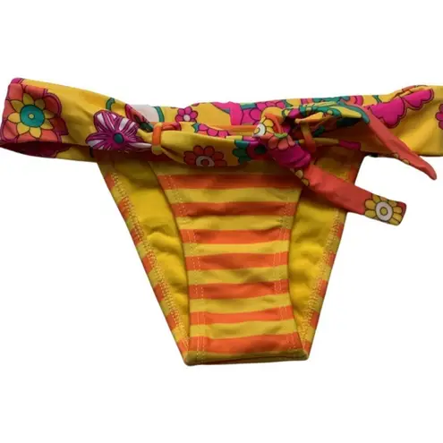Recco Size M Brazilian Stripes & Flowers & Zuliana Orange Sarong New With Tags Yellow Size M
