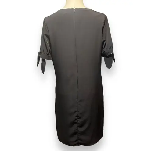 AB Studio Tie Split Sleeve Sheath Dress Black 12