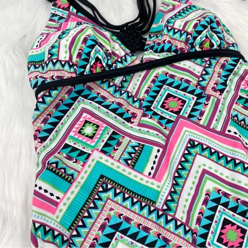 Hula Honey Women's Aztec Print Tankini Top Multicolor Size XS