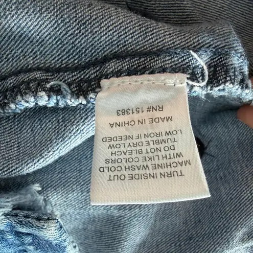 AZOE Polka Dot Denim Jean jacket Cropped Size Medium Blue