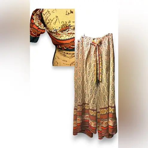 2 Piece BOHO Palazzo Pants & Crop Top NEW! Size M