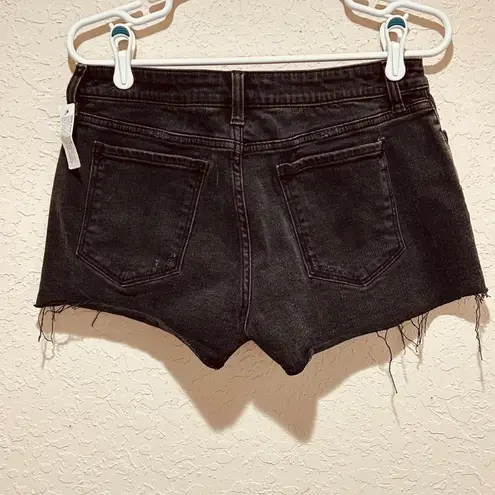 NEW Juniors Size 7 Arizona Jeans Shortie Black Shorts Frayed Denim 2.5" Inseam