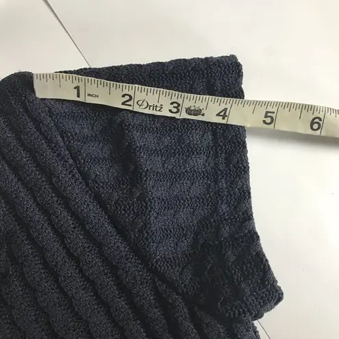 Gracia Womens Fit & Flare Skater Dress Size S Blue Knit Minimalist Preppy Office