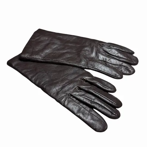 VTG Cashmere WPL 9093 Women's Chocolate Brown Size 7M Leather Gloves Lined