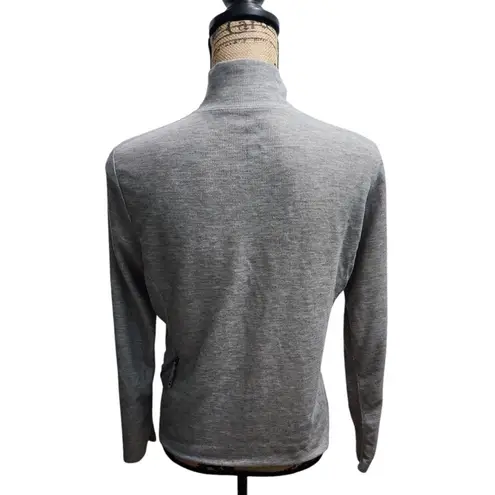 Billy Reid REI Quarter Zip Pullover Long Sleeve Athletic Top Gray Polyester Womens L