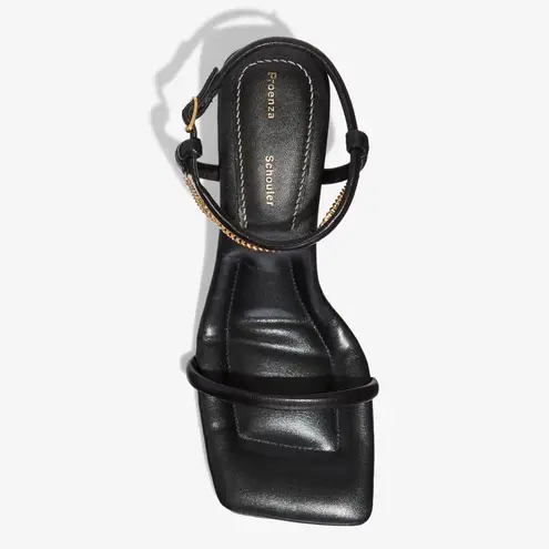 Proenza Schouler Square Padded Chain Sandals, Black Gold Size EU 40 New in Box