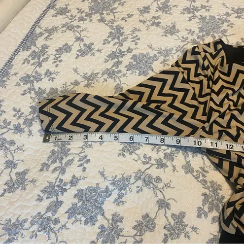 Per Se PerSeption Concept Tan and Black Jersey Knit Chevron Print Dress Size Medium