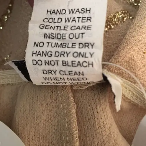 New! Tiger Pattern Open back maxi w/side slit Tan Size L