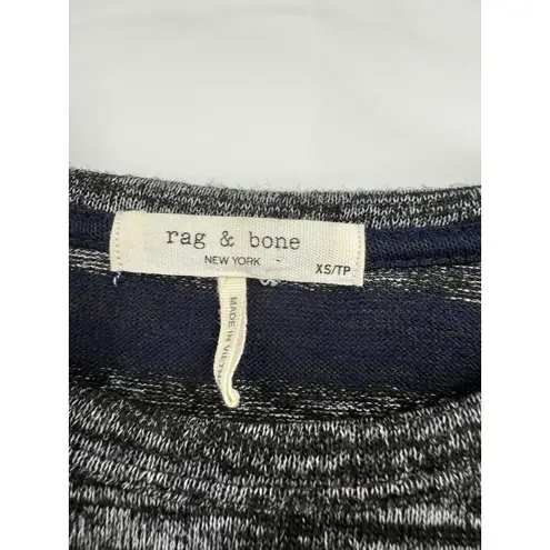 Rag and Bone  Sweater Womens XS Navy Gray Striped Raglan Pullover Knit Lightweight - Image 2