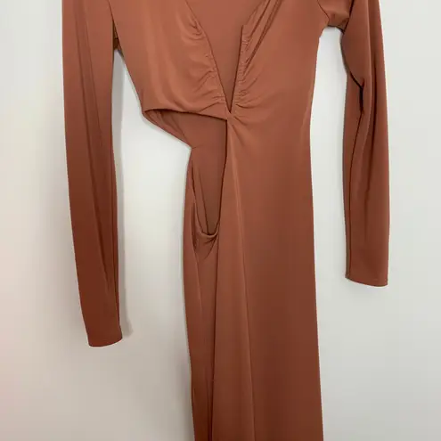 Not Yours To Keep River Midi Dress Rosewood Womens Size XXS Revolve Orange