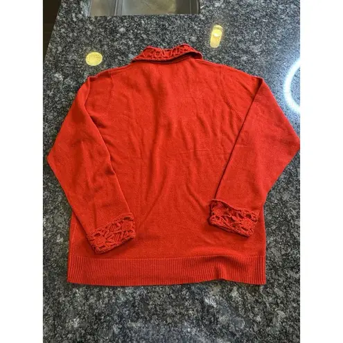 L.L. LADY LAURA Ireland Amazing Vintage Jumper Sweater Cashmere Red Size Medium Red