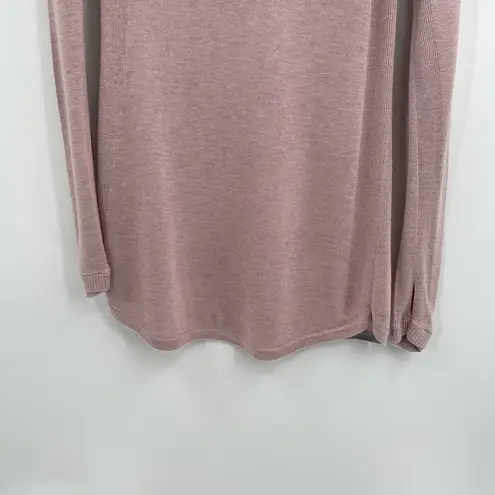 Lululemon  Be Fearless Knit Long Sleeve Sweater Thumb Holes Pink Womens Size 2