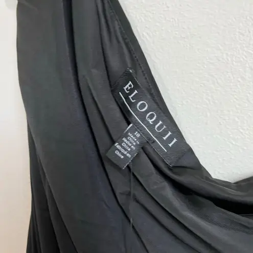 Eloquii Women's Plus Size Ruched One Shoulder Little Black Dress Size 18