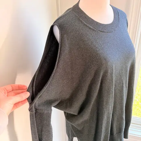 ALLSAINTS Reya Jumper Dark Gray Sweater Cold Shoulder Large Designer Casual