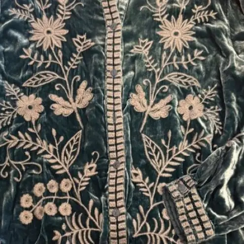 Johnny Was embroidered GEORGINA VELVET SHIRT/JACKET NWT