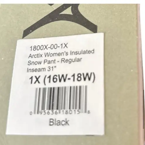 Arctix Women's Insulated Snow Pants Black 1X Winter Casual