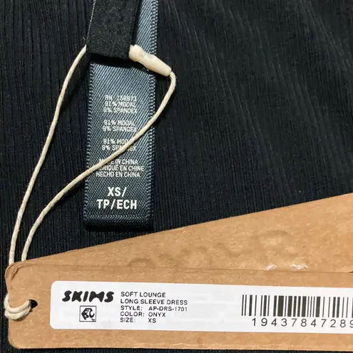 SKIMS Long Sleeve Scoop Neck Maxi Dress XS