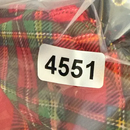 Adore Me  34DD Plaid‎ Print Bra Black Lace Trim Lingerie Red Green